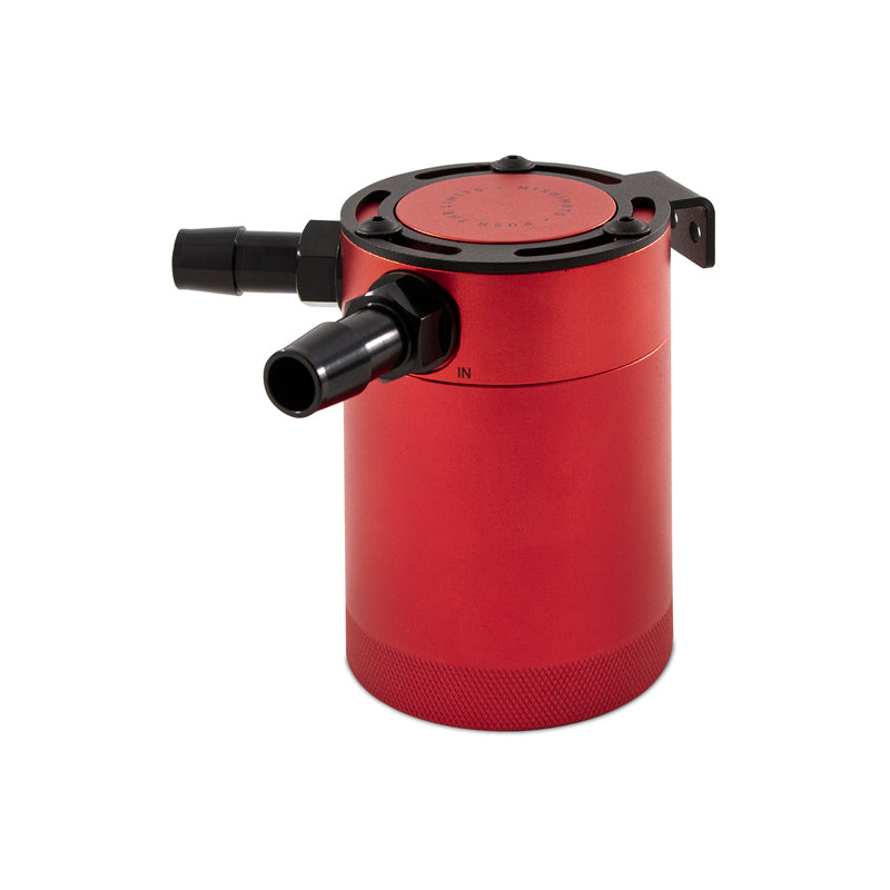Universal Compact Baffled Oil Catch Can Kit, 2-Port, Red