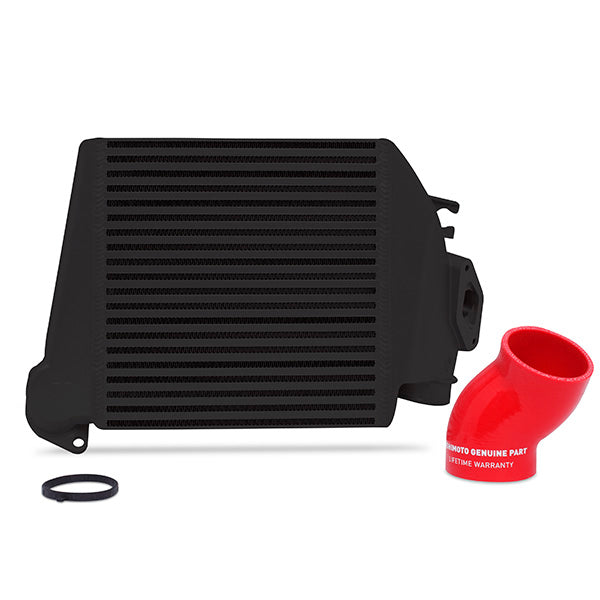 Subaru WRX Top Mount Intercooler Kit, 2008-2014, Black w/ Red Hose