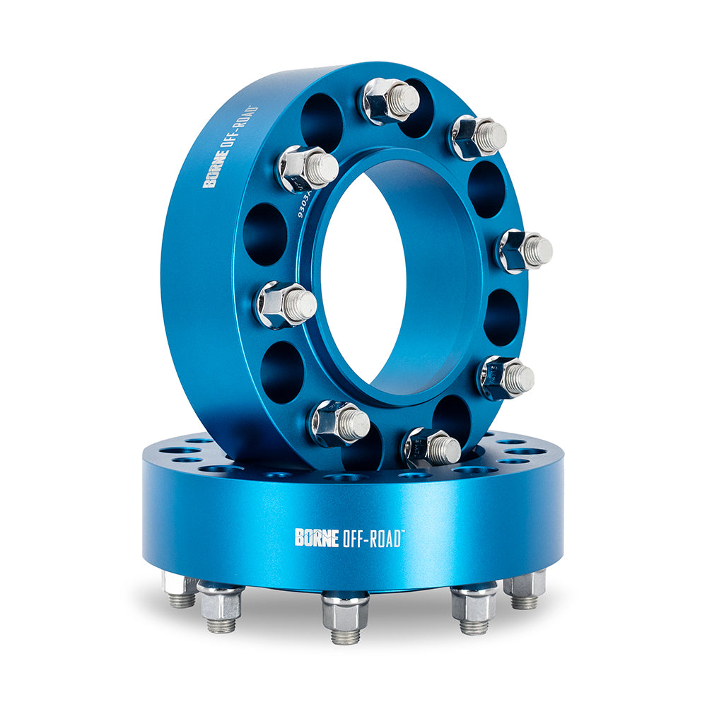 Borne Off-Road Wheel Spacers, 8x180 124.1, 50, M14, Blue