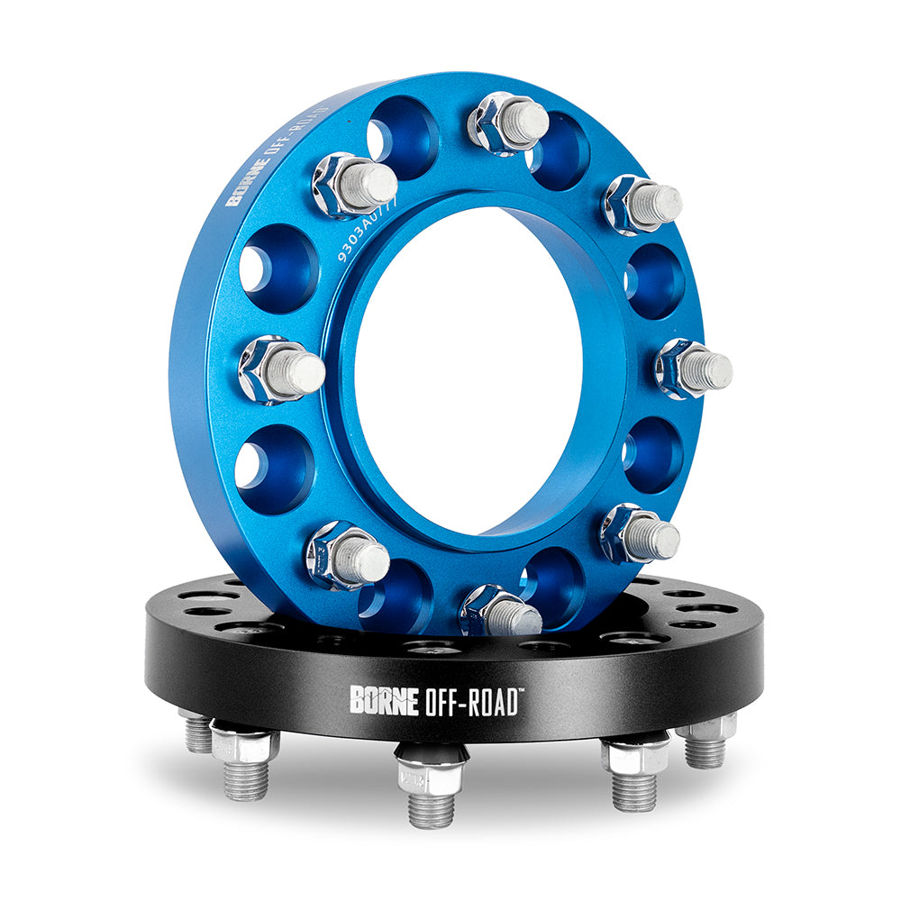 Borne Off-Road Wheel Spacers, 8X165.1, 121.3, 25, M14, Blu