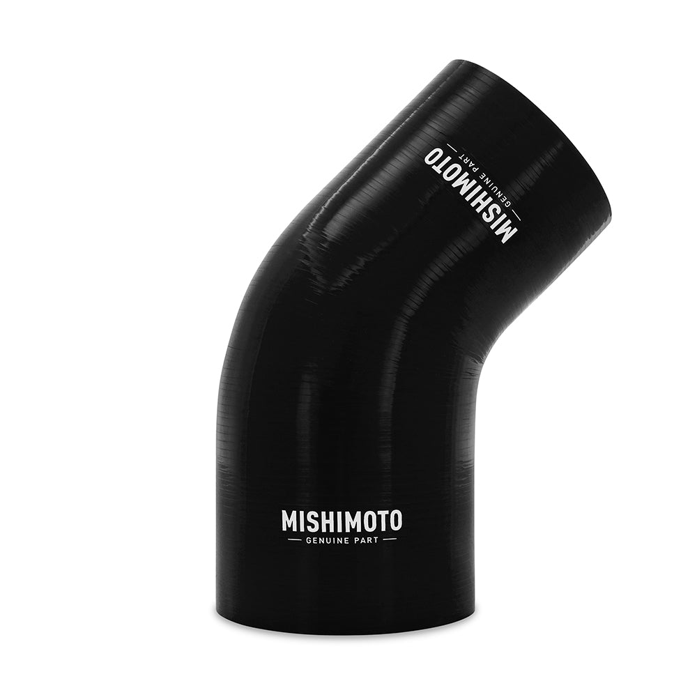 Silicone Reducer Coupler, 45 Degree, 3.5" to 4", Black