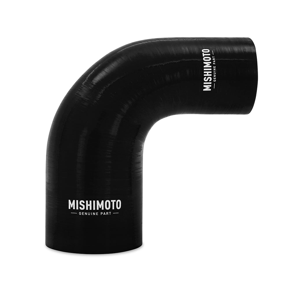 Silicone Reducer Coupler, 90 Degree, 2.5" to 3.25", Black
