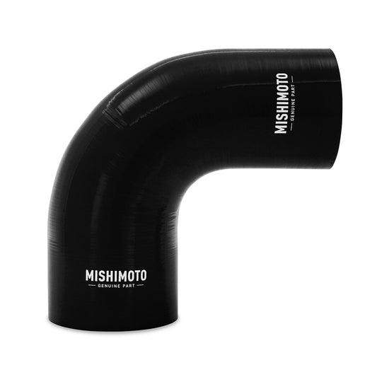 Silicone Reducer Coupler, 90 Degree, 3" to 3.75", Black