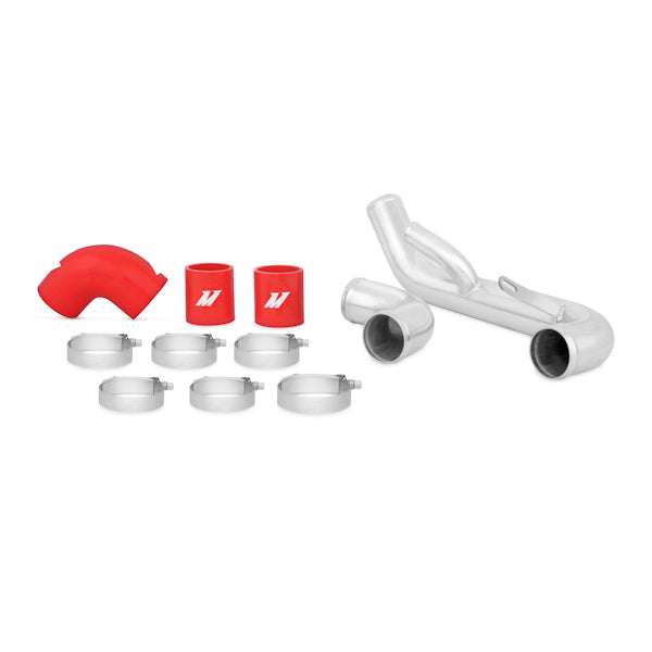 Mitsubishi Lancer Evolution X Lower Intercooler Pipe Kit, 2008-2015, Red Hoses
