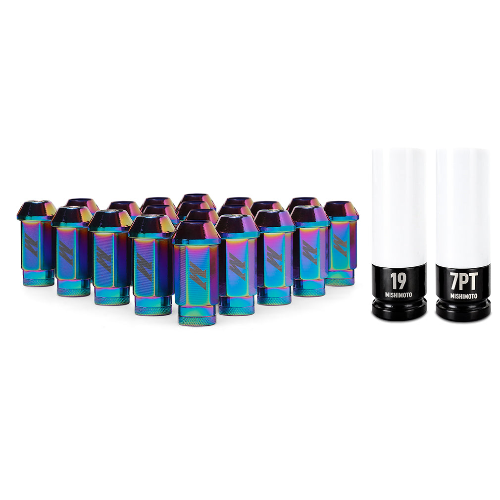Aluminum Locking Lug Nuts M12x1.25, 20pc Set, Neo Chrome