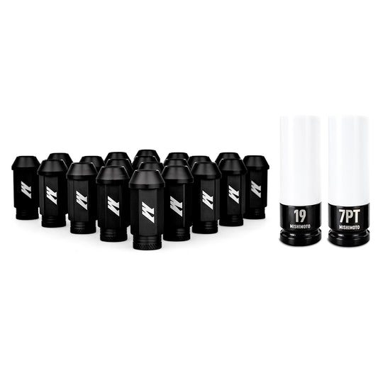 Aluminum Locking Lug Nuts M12x1.5, 20pc Set, Black