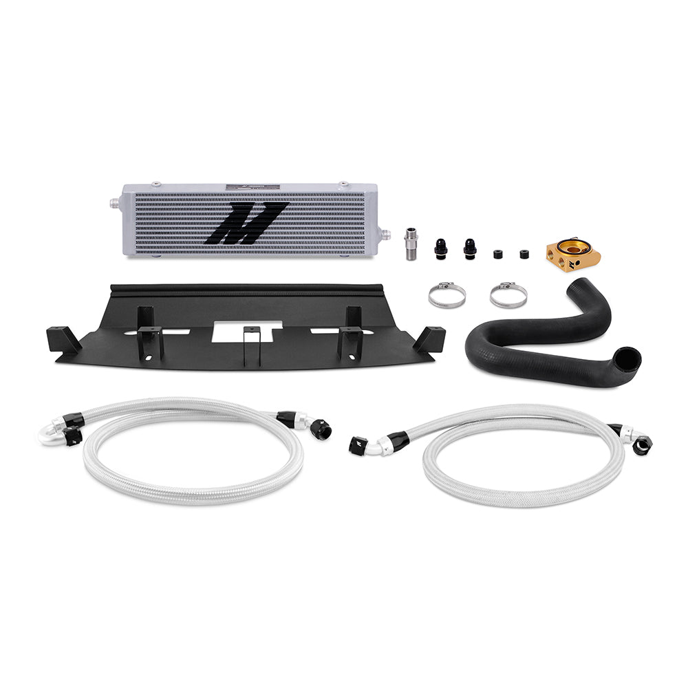 18-23 Ford Mustang GT Oil Cooler Kit, Silver, Thermostatic