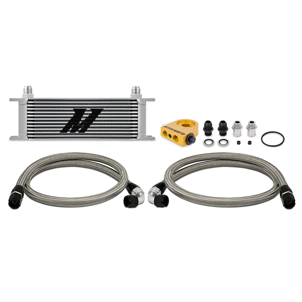 Universal Thermostatic Oil Cooler Kit, 13-Row, Silver