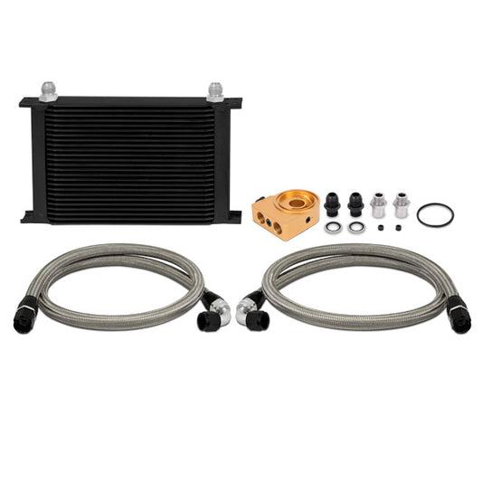 Universal 25 Row Thermostatic Oil Cooler Kit, Black