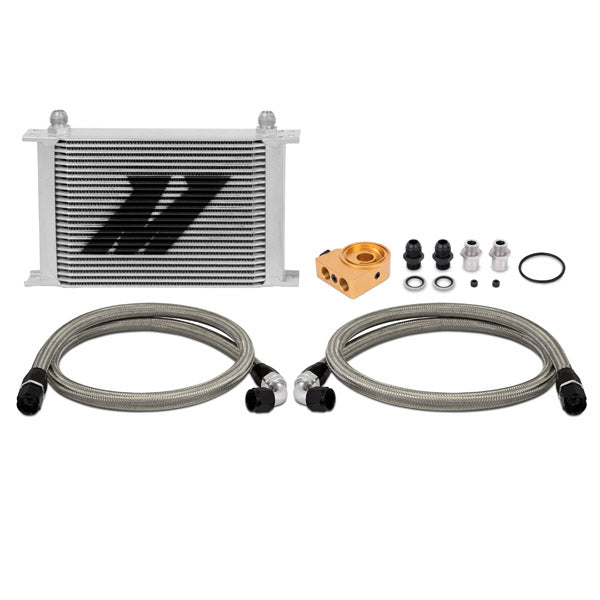 Universal 25 Row Thermostatic Oil Cooler Kit, Silver