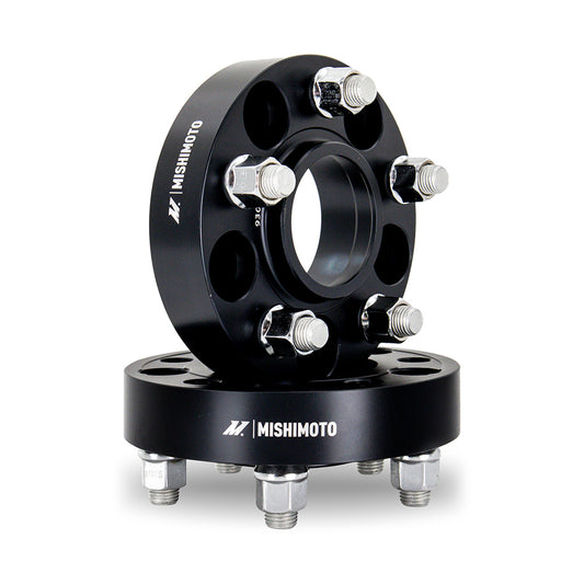Mishimoto Wheel Spacers, 5x114.3, 64.1 CB, M14x1.5, 25mm, BK