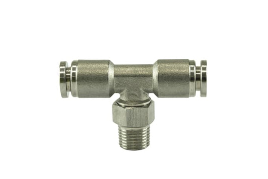 1/8" NPT Tee Pushloc Fitting - SS - 1/4" - JDM GOODNESS