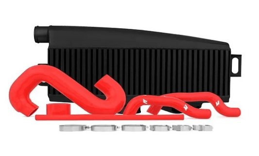 For Subaru WRX STI Top Mount Intercooler Kit, 2008+, Black w/ Blue Hoses